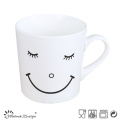 11oz Porcelain Mug with Funny Face Decal Design
